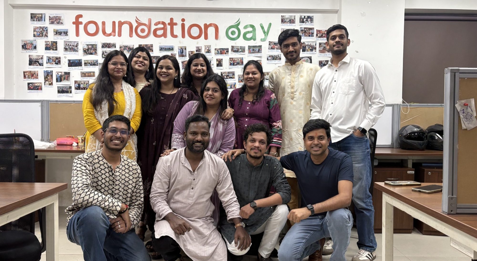 The team celebrating Foundation Day at the office