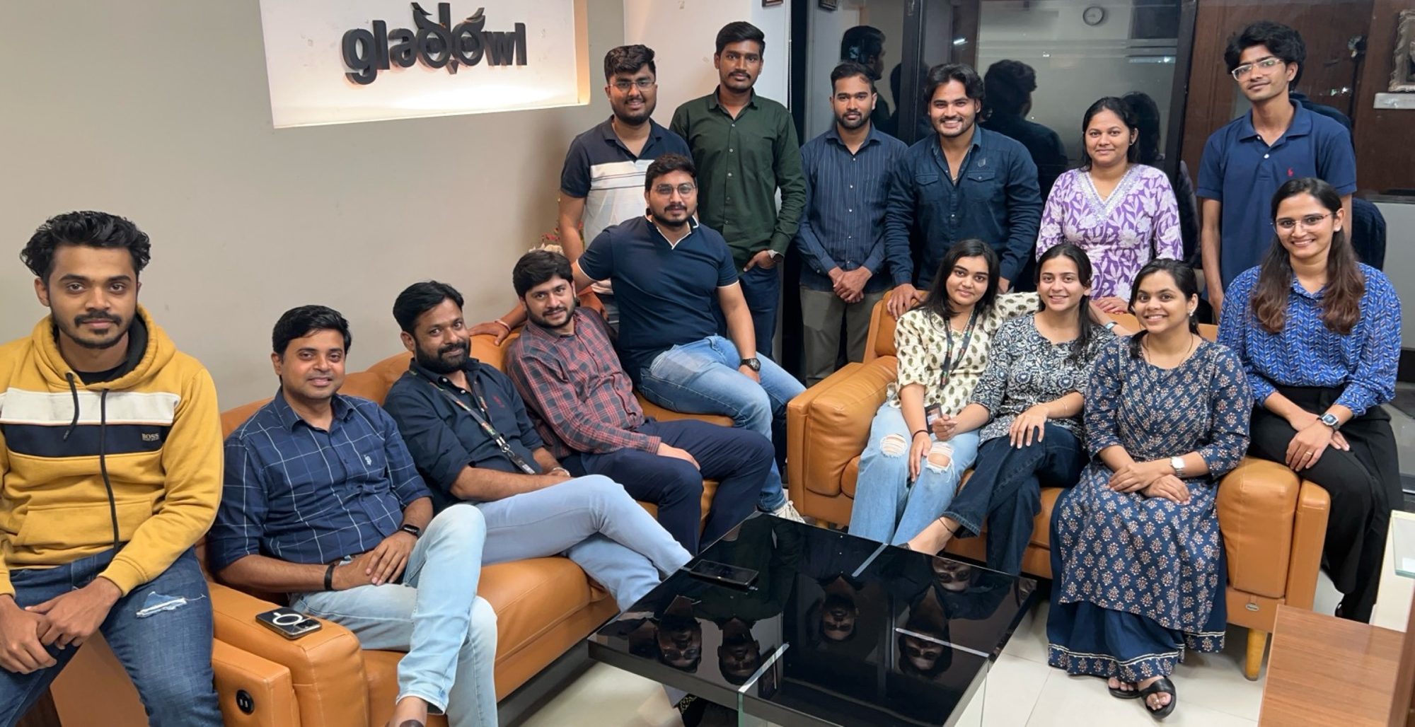 The team relaxing together in the office lounge