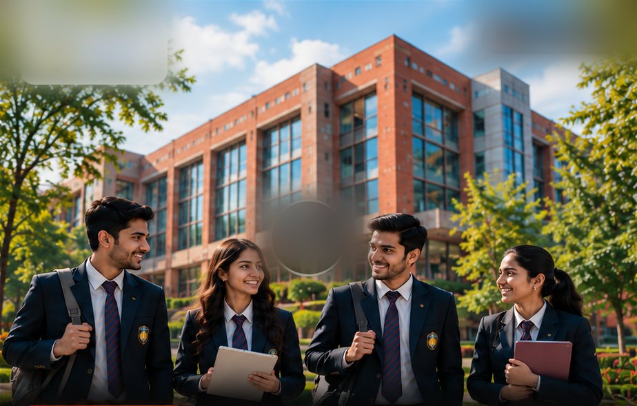 Amity University students walking on campus